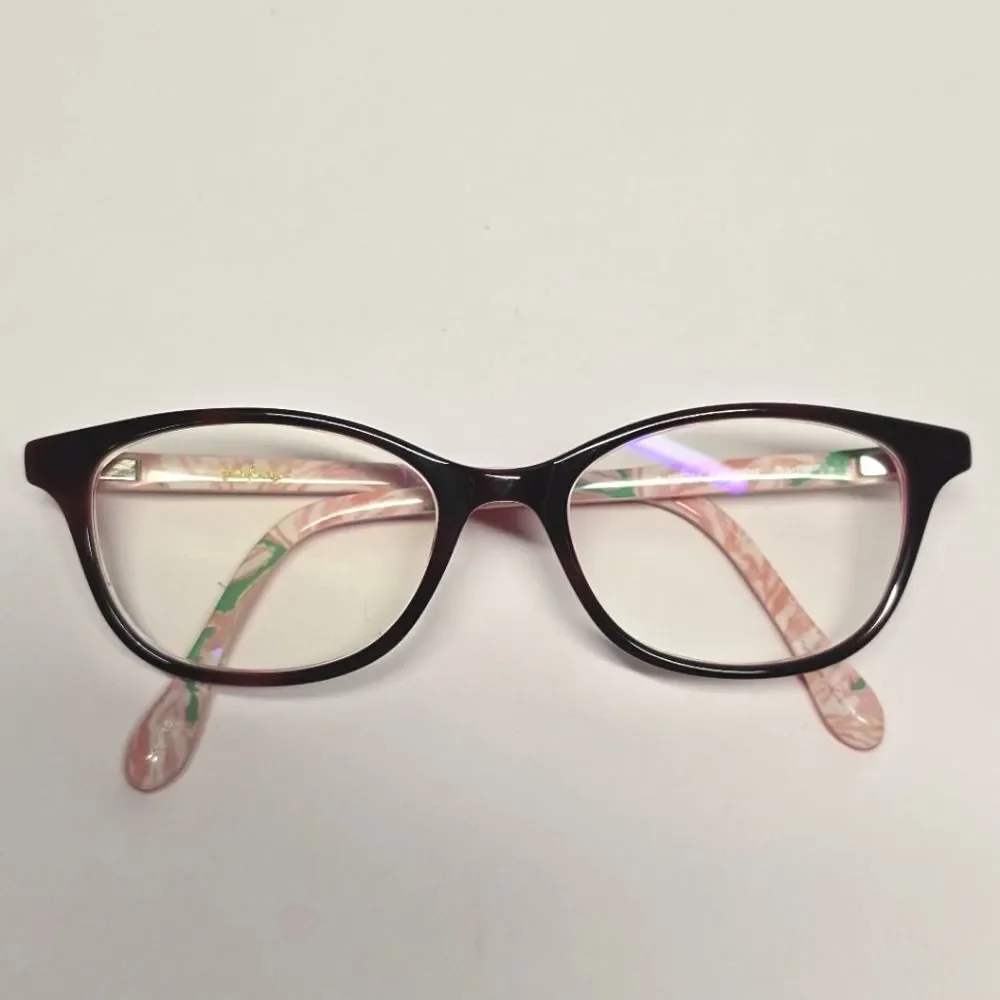 Lilly Pulitzer Girls Pink Burgundy Eyeglasses Frames 45-15-125